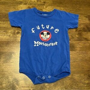 Vintage Walt Disney World Baby Future Mouseketeer Mickey Mouse Onesie